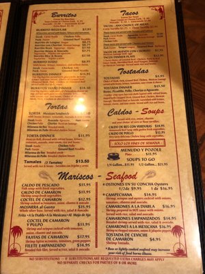 El Señorial Mexican restaurant menu 3